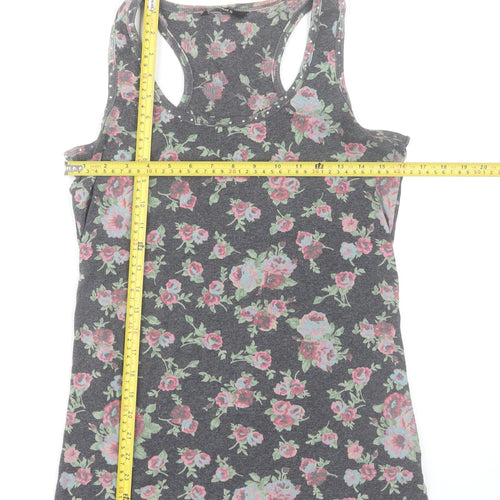 St. Bernard for Dunnes Womens Floral Tank Top Size 12 Grey