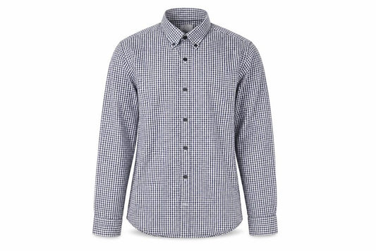 Selected Homme Men’s Blue Check Slim Fit Long Sleeve Cotton Shirt S