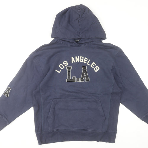 Zara Women Blue Pullover Hoodie S Los Angeles LA Logo Fleece