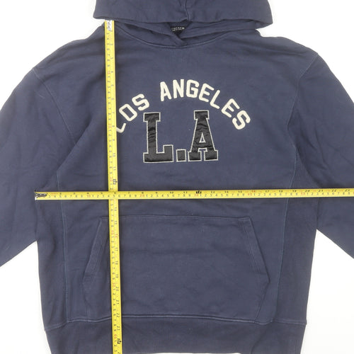 Zara Women Blue Pullover Hoodie S Los Angeles LA Logo Fleece