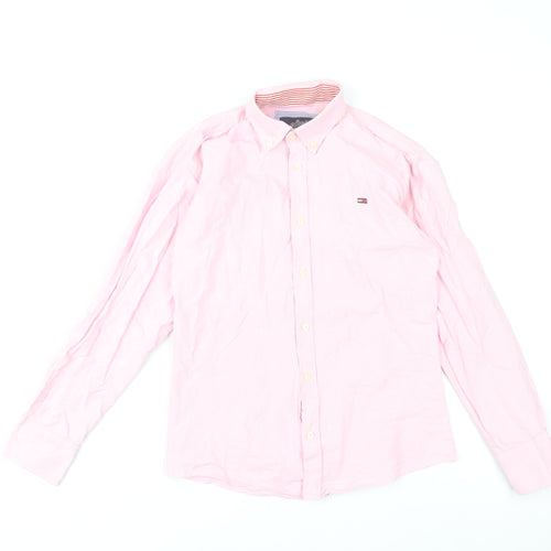 Lyon Becker Men’s Pink Small Button-Down Long Sleeve Dress Shirt