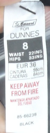 St. Bernard for Dunnes Womens Black Size 8 Cropped Cotton Trousers