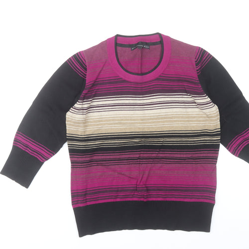 Betty Jackson Black Womens Multicoloured Stripe Jumper Size 16