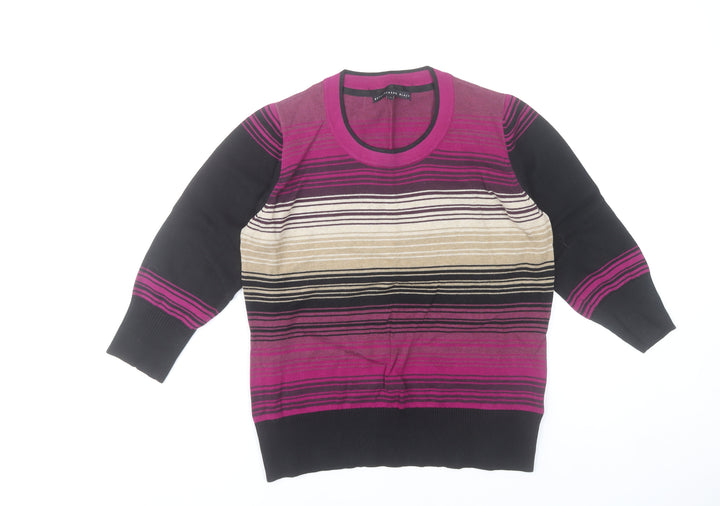 Betty Jackson Black Womens Multicoloured Stripe Jumper Size 16