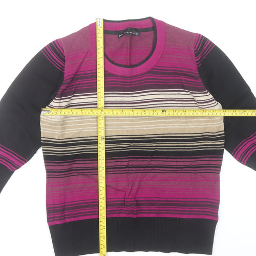 Betty Jackson Black Womens Multicoloured Stripe Jumper Size 16