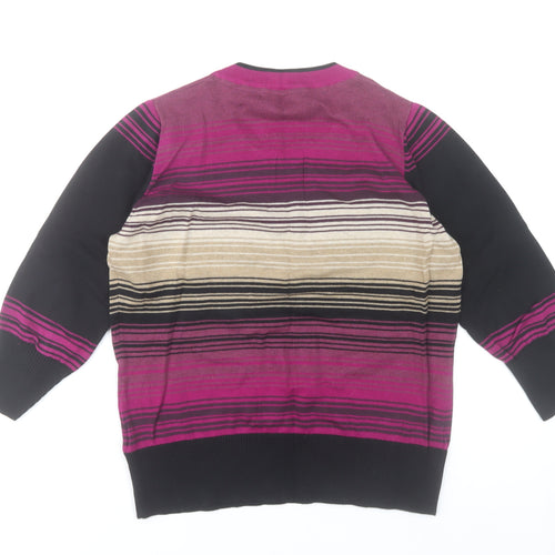 Betty Jackson Black Womens Multicoloured Stripe Jumper Size 16