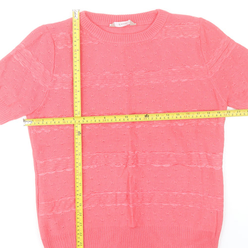 Awear Women’s Pink XL Short Sleeve Knit Pullover Jumper