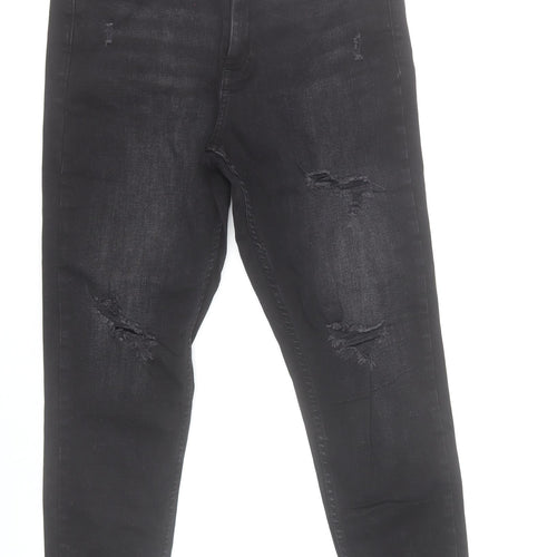 Denim Co. Womens Black Size 14 Skinny Distressed Stretch Jeans