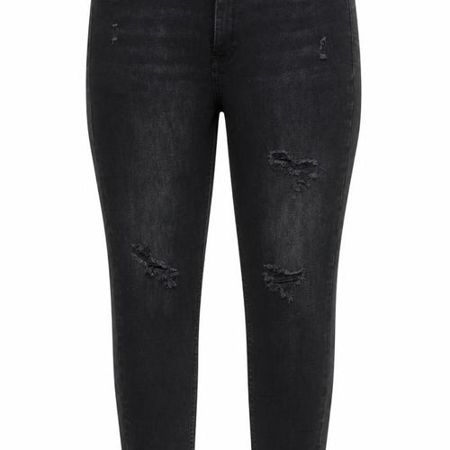 Denim Co. Womens Black Size 14 Skinny Distressed Stretch Jeans