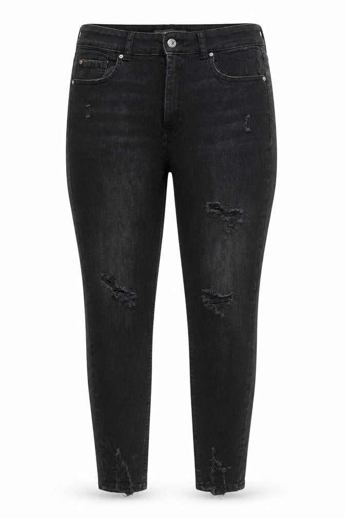 Denim Co. Womens Black Size 14 Skinny Distressed Stretch Jeans