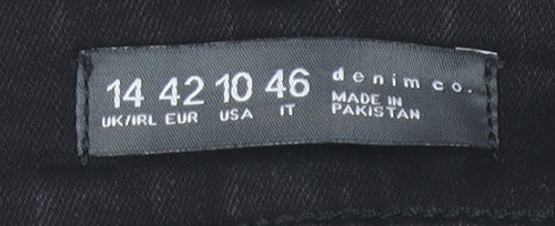 Denim Co. Womens Black Size 14 Skinny Distressed Stretch Jeans