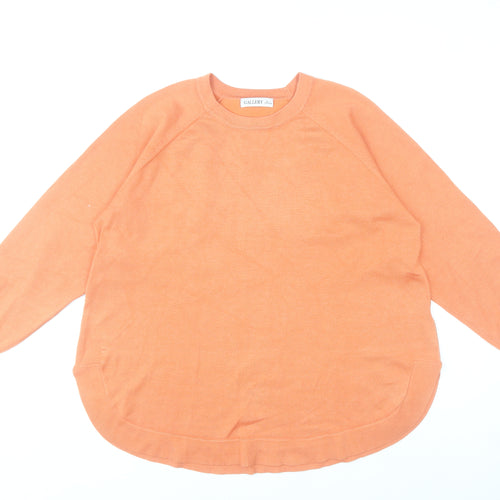 Gallery Womens Orange Size 16 Crew Neck Pullover Jumper
