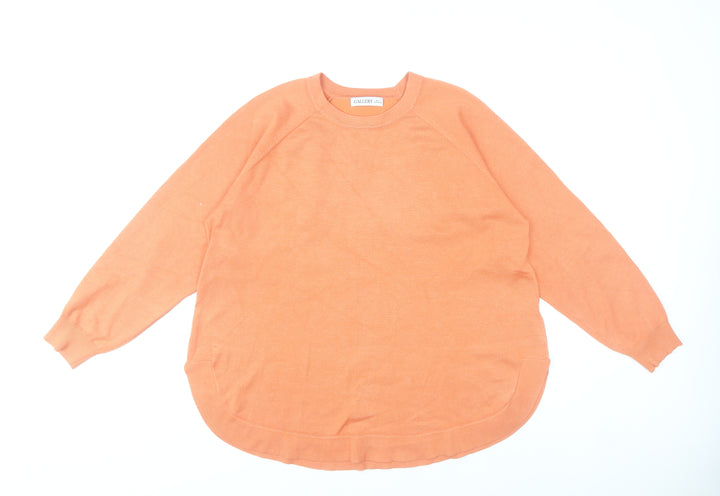 Gallery Womens Orange Size 16 Crew Neck Pullover Jumper