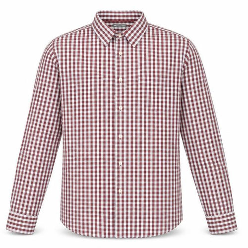 Gap Mens Red Check Classic Fit Long Sleeve Cotton Shirt L
