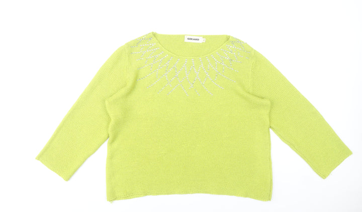 Gerard Women’s Yellow XL Pullover Jumper Beaded Round Neck