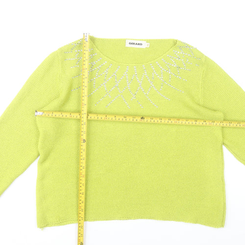 Gerard Women’s Yellow XL Pullover Jumper Beaded Round Neck