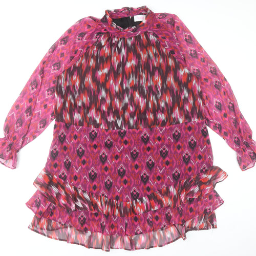 Savida Women’s Multicoloured Shift Dress Size 18 Ruffle Detail