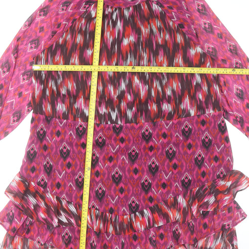 Savida Women’s Multicoloured Shift Dress Size 18 Ruffle Detail
