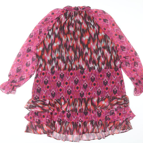 Savida Women’s Multicoloured Shift Dress Size 18 Ruffle Detail