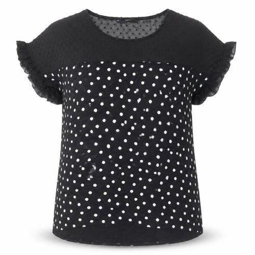 Next Women’s Black Polka Dot Blouse UK 14 Short Sleeve Tunic