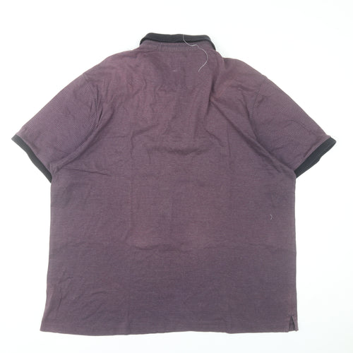 Jasper Conran Men’s Purple Striped Polo Shirt XL Cotton Casual