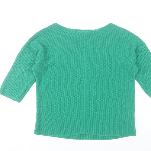 Reserved Womens Green Pullover Jumper Size S 3/4 Sleeve Cotton Blend