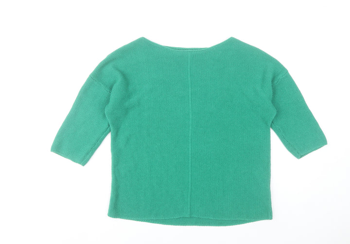 Reserved Womens Green Pullover Jumper Size S 3/4 Sleeve Cotton Blend