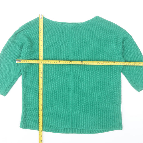 Reserved Womens Green Pullover Jumper Size S 3/4 Sleeve Cotton Blend