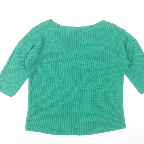 Reserved Womens Green Pullover Jumper Size S 3/4 Sleeve Cotton Blend