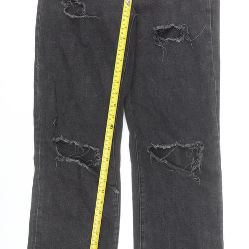 Primark Women’s Black Straight Distressed Jeans Size 6