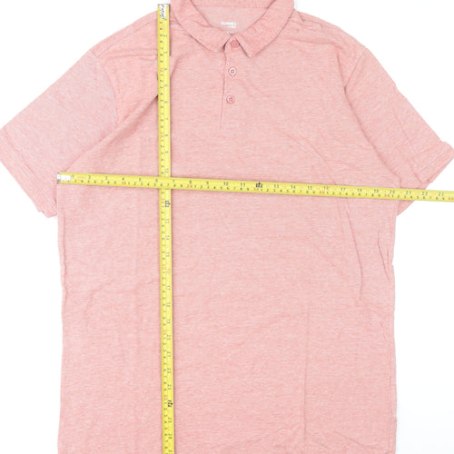 Dunnes Stores Men’s Pink Cotton Blend Polo Shirt Size L