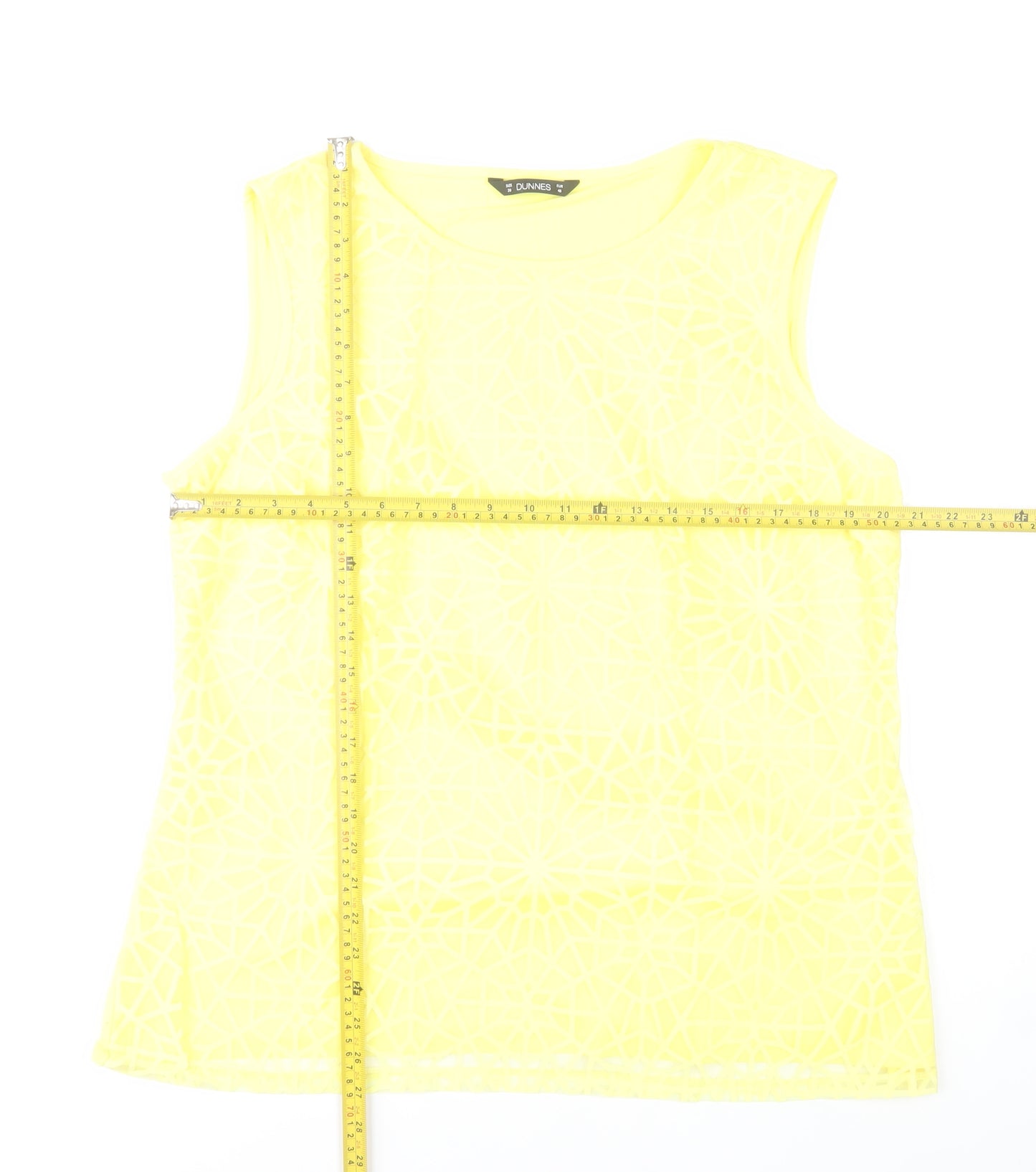 Dunnes Stores Womens Yellow Tank Top Size 20 Sleeveless Summer Casual