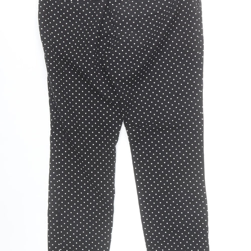 Stradivarius Women Black Polka Dot Slim Trousers Size 12