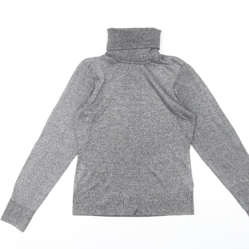 H&M Women’s Grey Slim Fit Roll Neck Knit Top Size S
