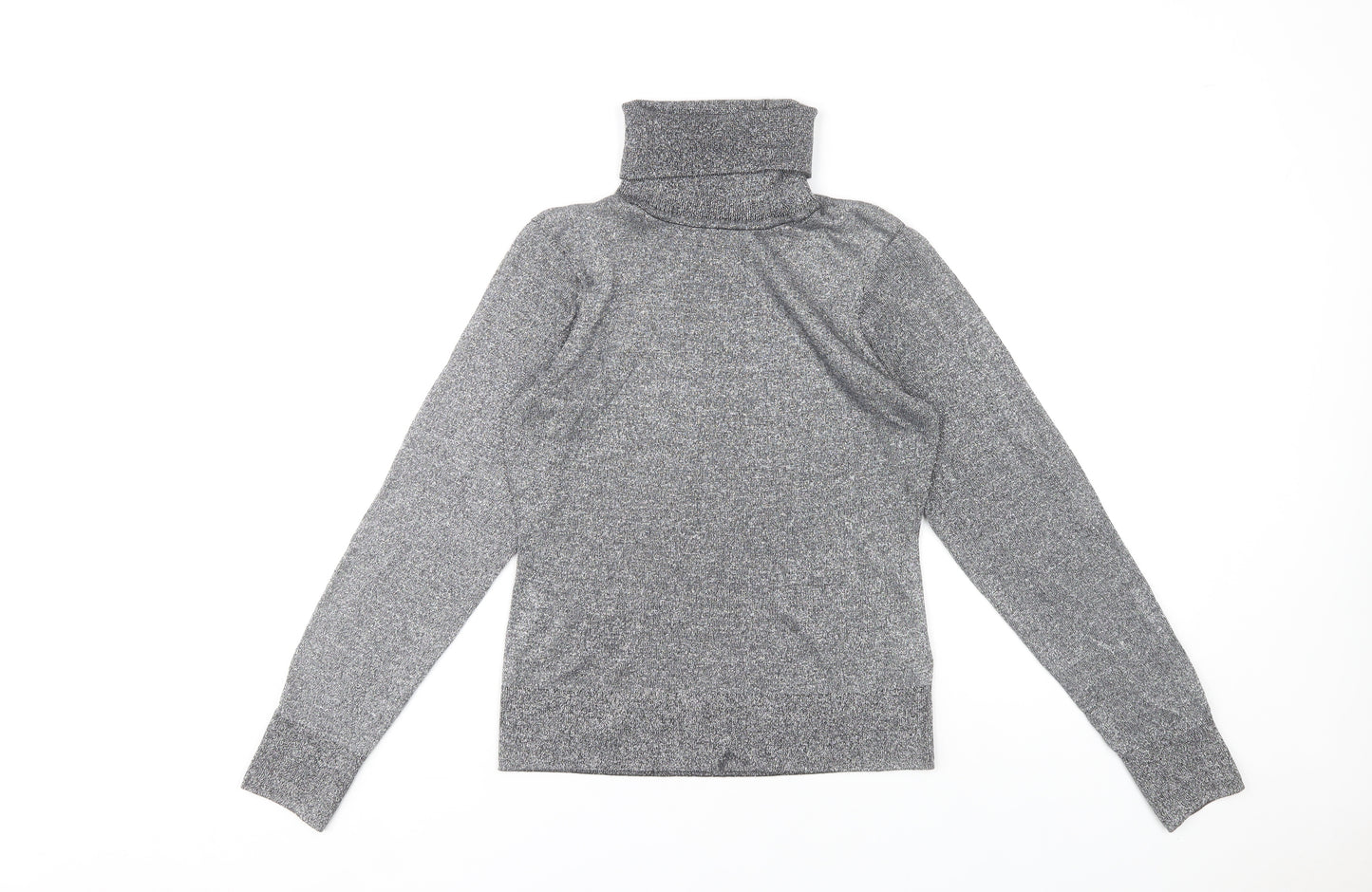 H&M Women’s Grey Slim Fit Roll Neck Knit Top Size S