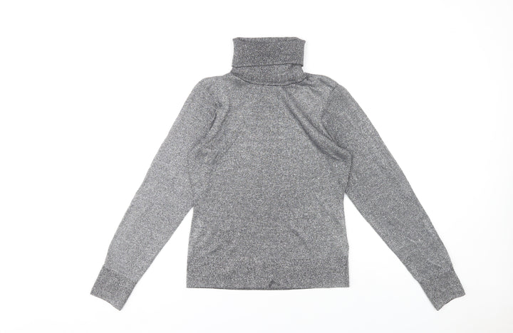 H&M Women’s Grey Slim Fit Roll Neck Knit Top Size S