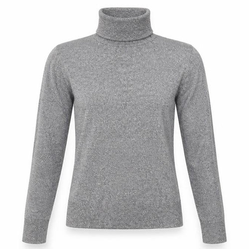 H&M Women’s Grey Slim Fit Roll Neck Knit Top Size S