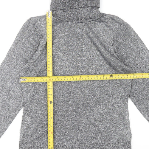 H&M Women’s Grey Slim Fit Roll Neck Knit Top Size S