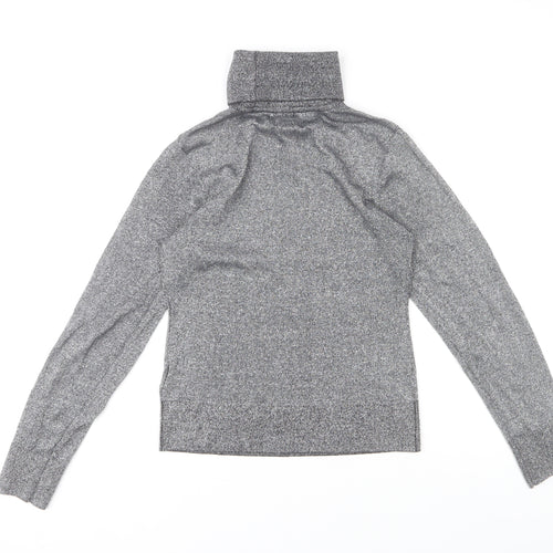 H&M Women’s Grey Slim Fit Roll Neck Knit Top Size S