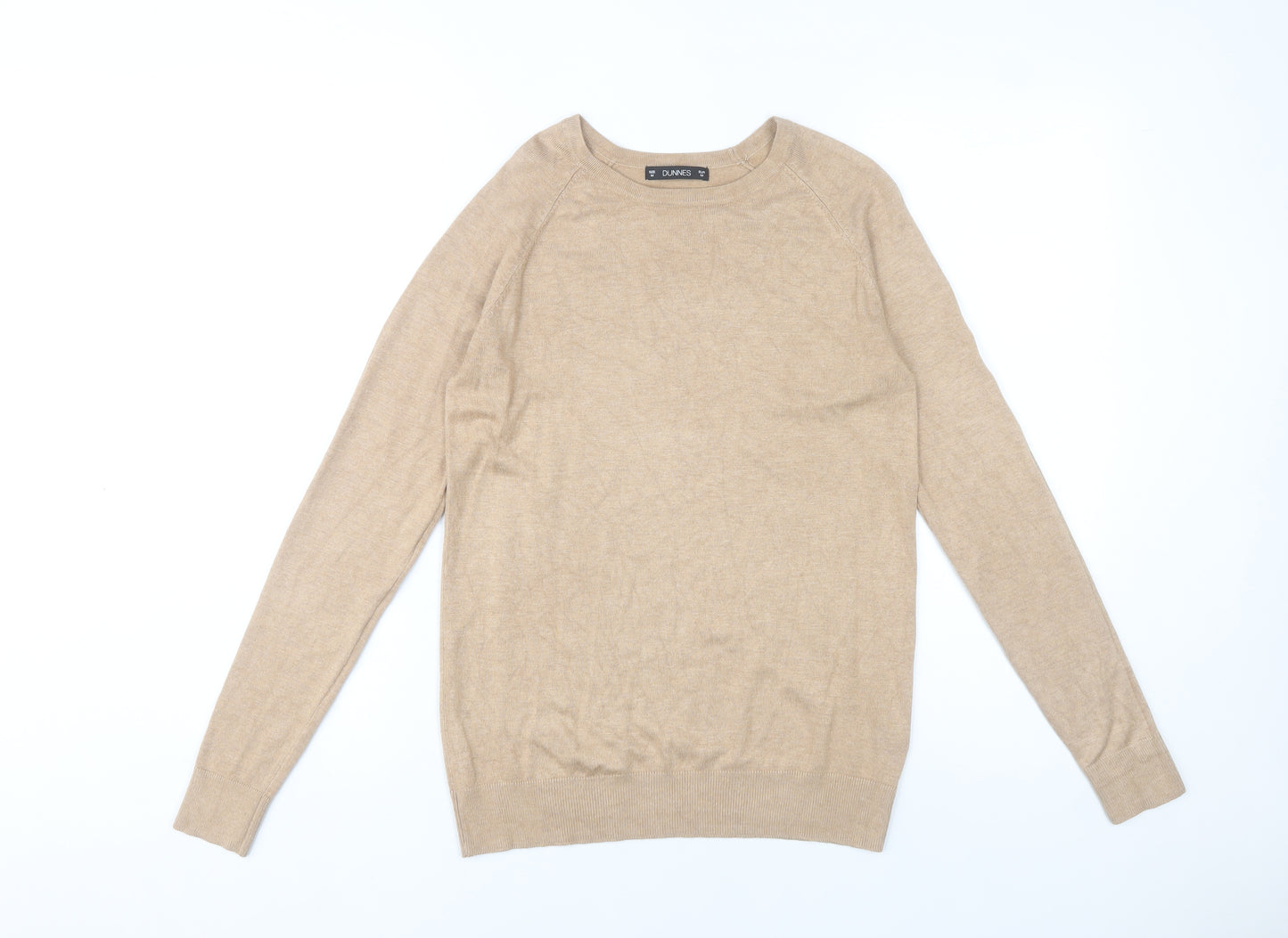 Dunnes Women’s Beige Crew Neck Pullover Jumper M Knit Viscose Nylon