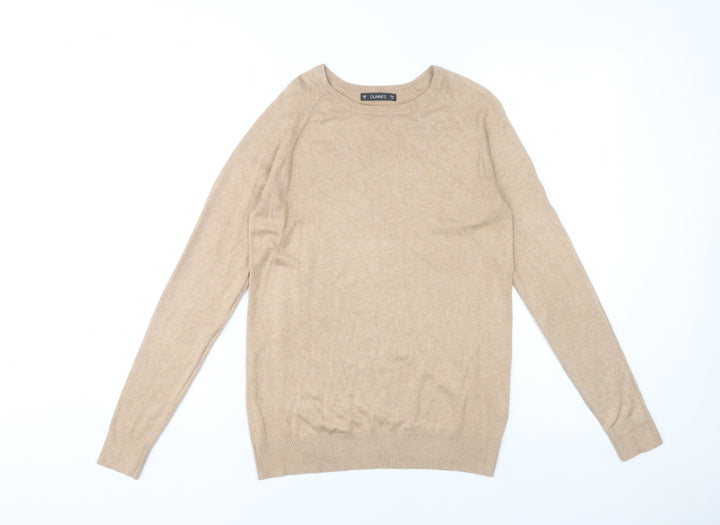 Dunnes Women’s Beige Crew Neck Pullover Jumper M Knit Viscose Nylon