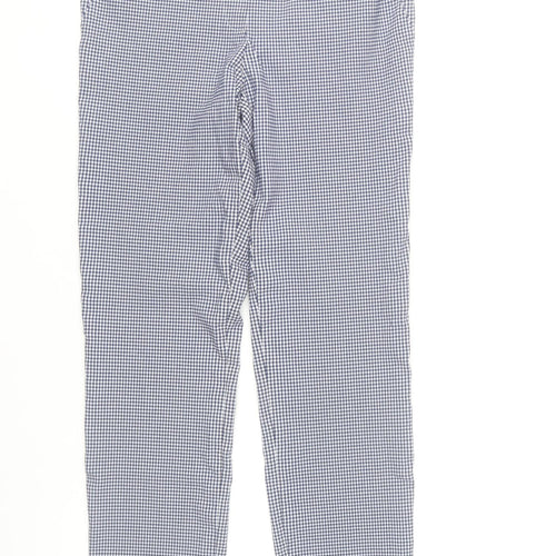 Gallery Womens Blue Check Slim Fit Chino Trousers Size 10