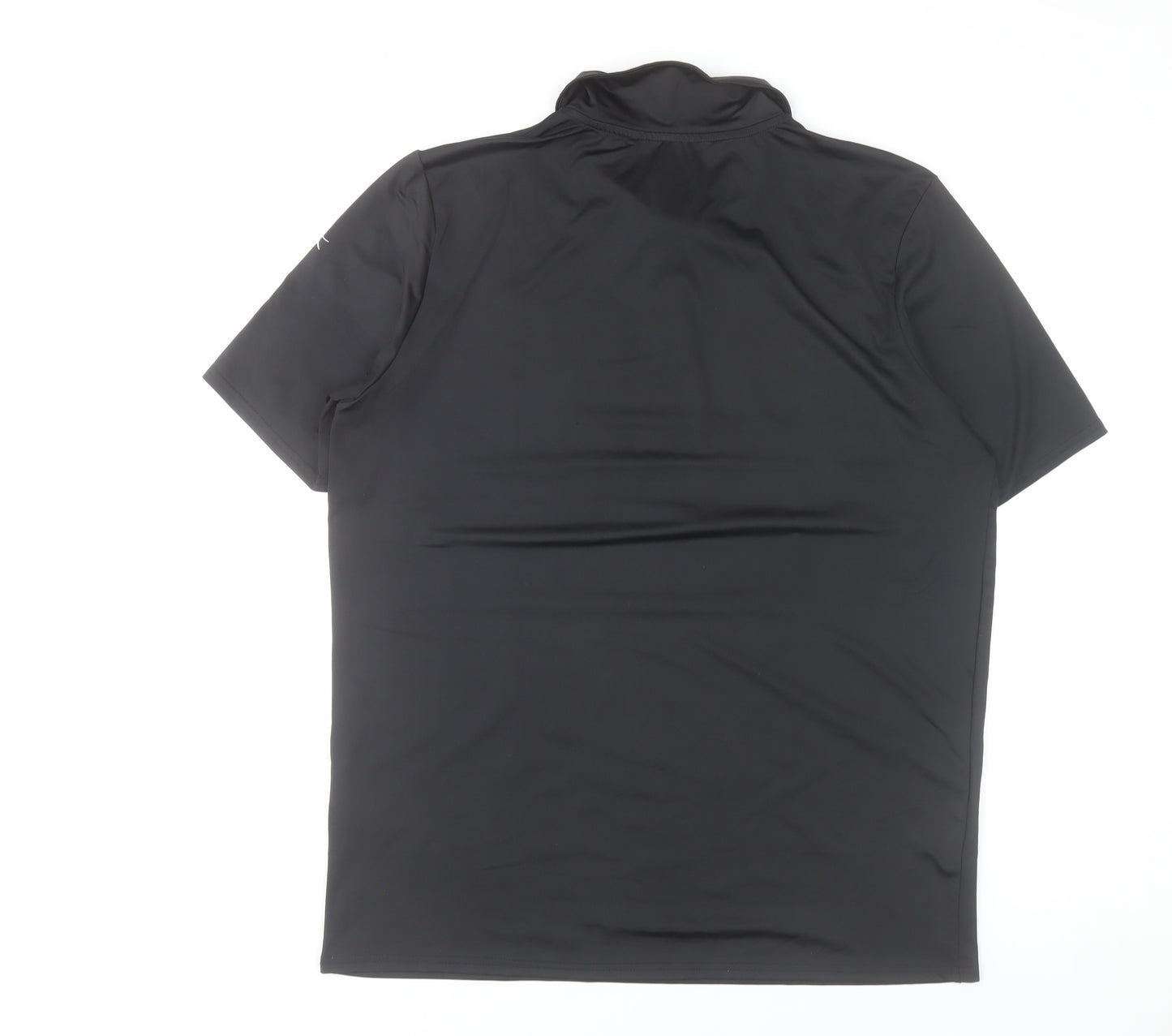Slazenger Mens Black Polo Shirt L Moisture Wicking Sports Top