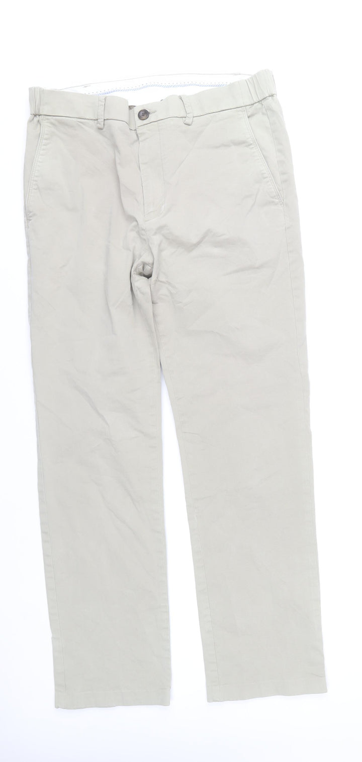 Dunnes Stores Men’s Beige Chino Trousers 34W 33L Cotton Blend