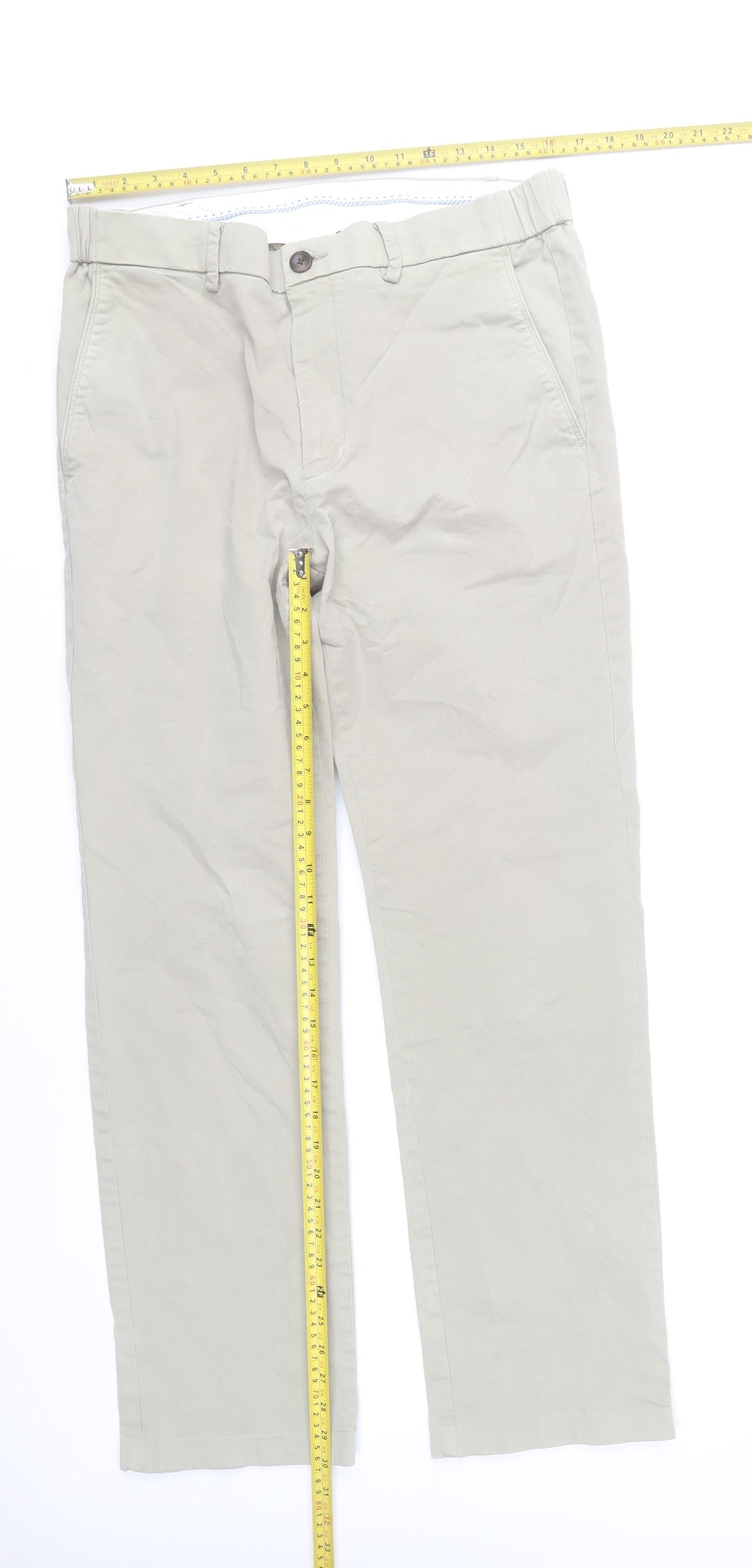 Dunnes Stores Men’s Beige Chino Trousers 34W 33L Cotton Blend