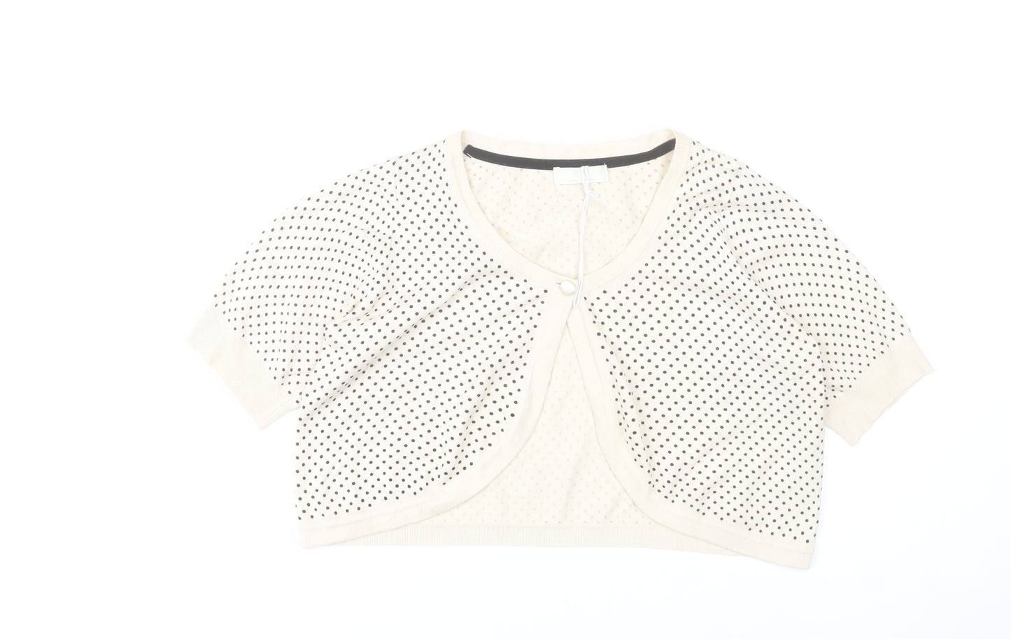 Marks and Spencer Womens Ivory Shrug Cardigan Size 16 Polka Dot