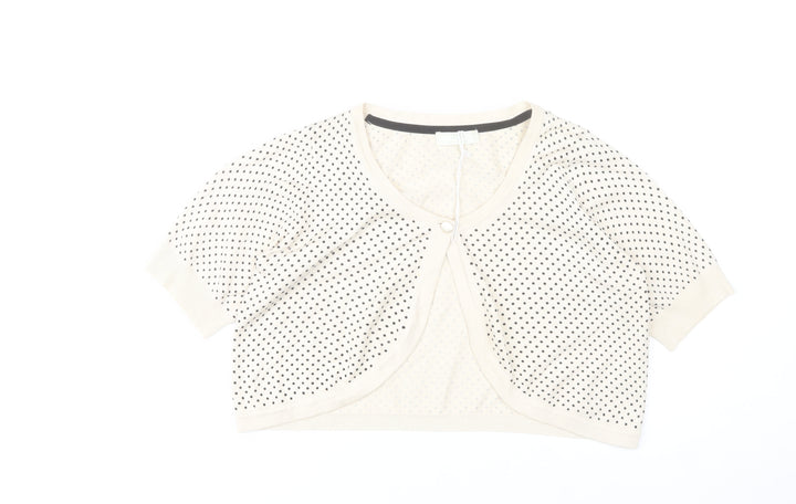 Marks and Spencer Womens Ivory Shrug Cardigan Size 16 Polka Dot