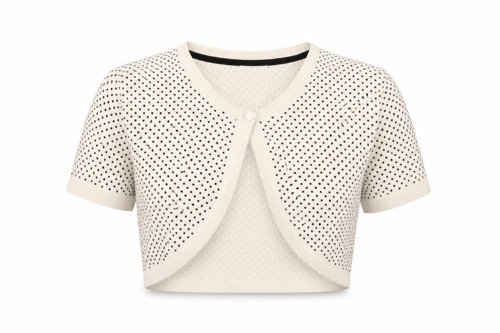 Marks and Spencer Womens Ivory Shrug Cardigan Size 16 Polka Dot