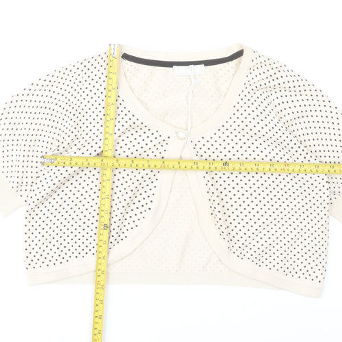 Marks and Spencer Womens Ivory Shrug Cardigan Size 16 Polka Dot