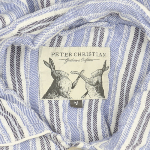 Peter Christian Women’s Blue Striped Cotton Shirt Dress M